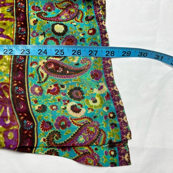 Vintage GOSilk Petite Blouse Button Front Paisley Women’s Size PM - Picture 9 of 9